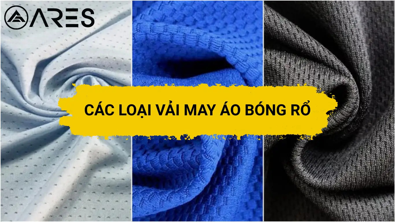 Các chất liệu vải chuyên dụng cho áo bóng rổ như mè, thun lạnh được hiển thị mẫu.