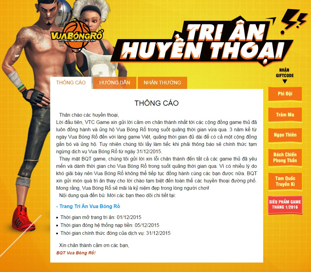 Các kỹ năng đặc trưng của nhân vật trong game Vua Bóng Rổ