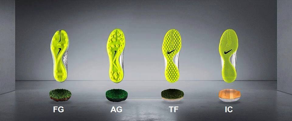 Các loại đế giày đá bóng TF, AG, IC phù hợp từng mặt sân