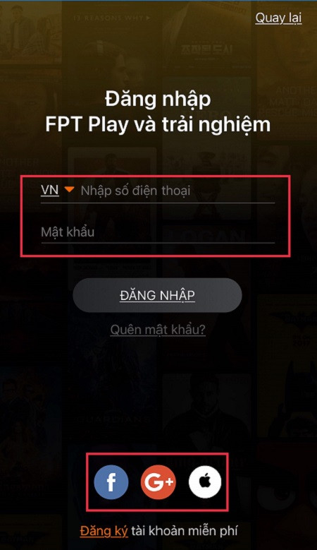 Các phương thức đăng nhập FPT Play để xem trực tiếp bóng đá VTV6