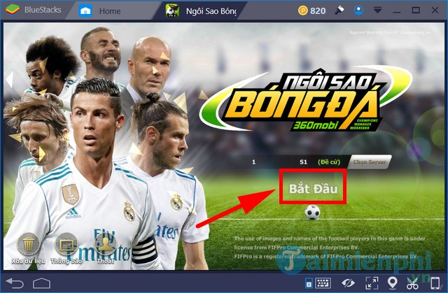 cách chơi 360mobi ngôi sao bóng đá trên pc bắt đầu game