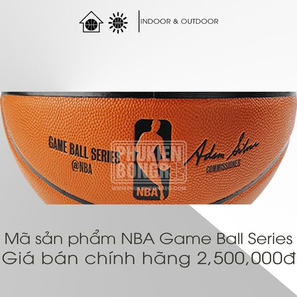 Cận cảnh bề mặt da cao cấp của banh bóng rổ Spalding NBA Game Ball, tối ưu độ bám và kiểm soát