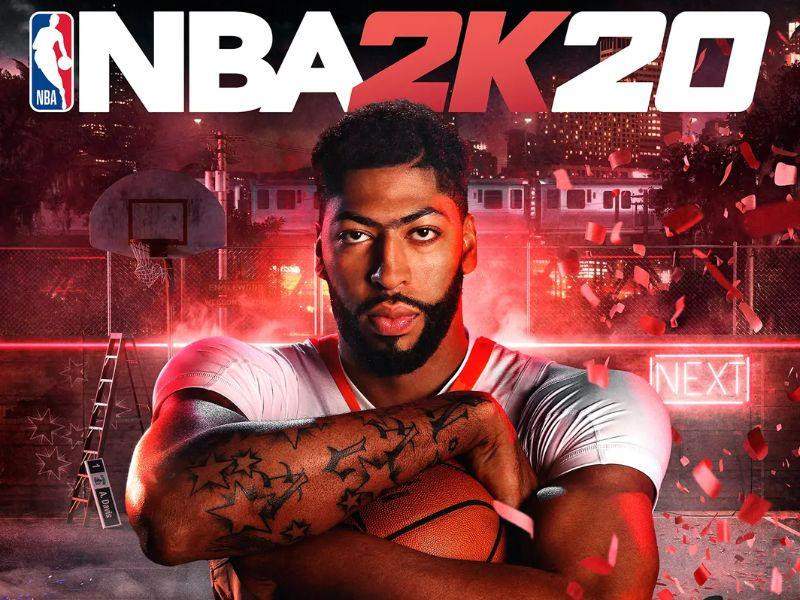 Cầu thủ bóng rổ Zion Williamson trong trang phục New Orleans Pelicans đang thi đấu trong game NBA 2K Series