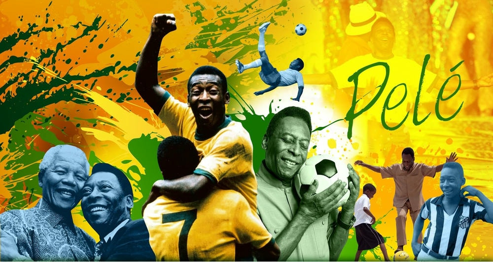 Cầu thủ huyền thoại Pelé trong màu áo số 10 của đội tuyển Brazil
