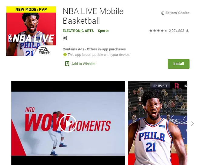 Cầu thủ NBA thực hiện cú úp rổ ngoạn mục trong NBA LIVE Mobile Basketball