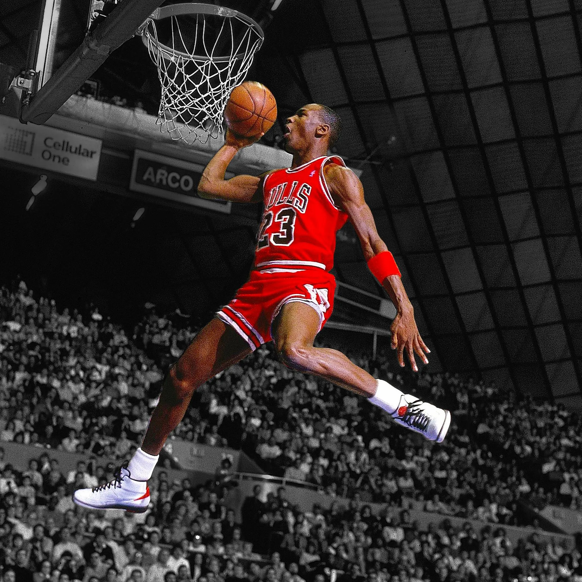 Chân dung Michael Jordan, một trong những huyền thoại bóng rổ vĩ đại nhất mọi thời đại.