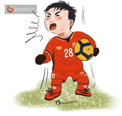 Chibi cầu thủ bóng đá Việt Nam: Duy Mạnh trong hình ảnh đáng yêu