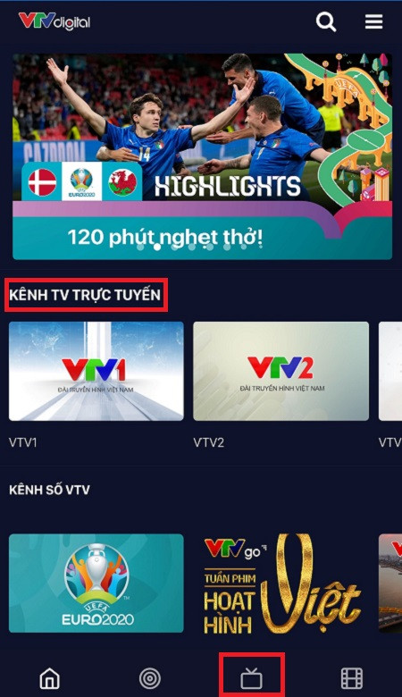 Chọn Kênh TV trực tuyến trên VTV Go để xem VTV6 hôm nay