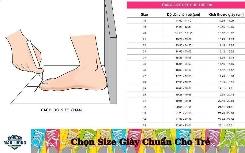 Chọn Size Giày Chuẩn Cho Trẻ