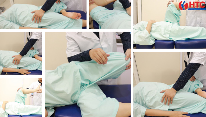 Chuyên gia y tế thực hiện thăm khám lâm sàng cho bệnh nhân đau háng