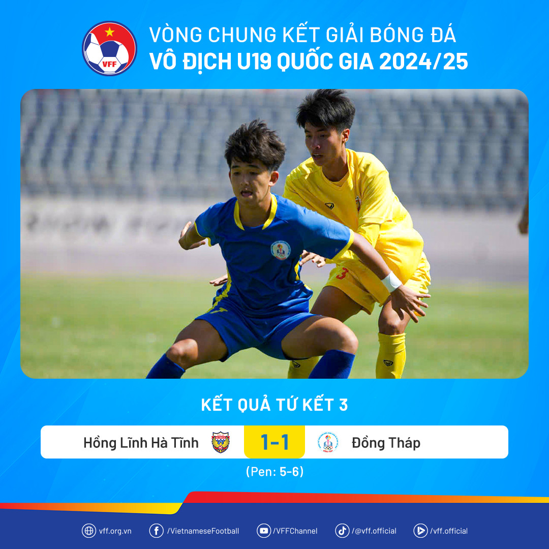Diễn biến trận tứ kết Hồng Lĩnh Hà Tĩnh gặp Đồng Tháp, một phần quan trọng trong lịch thi đấu bóng đá Đồng Tháp U19