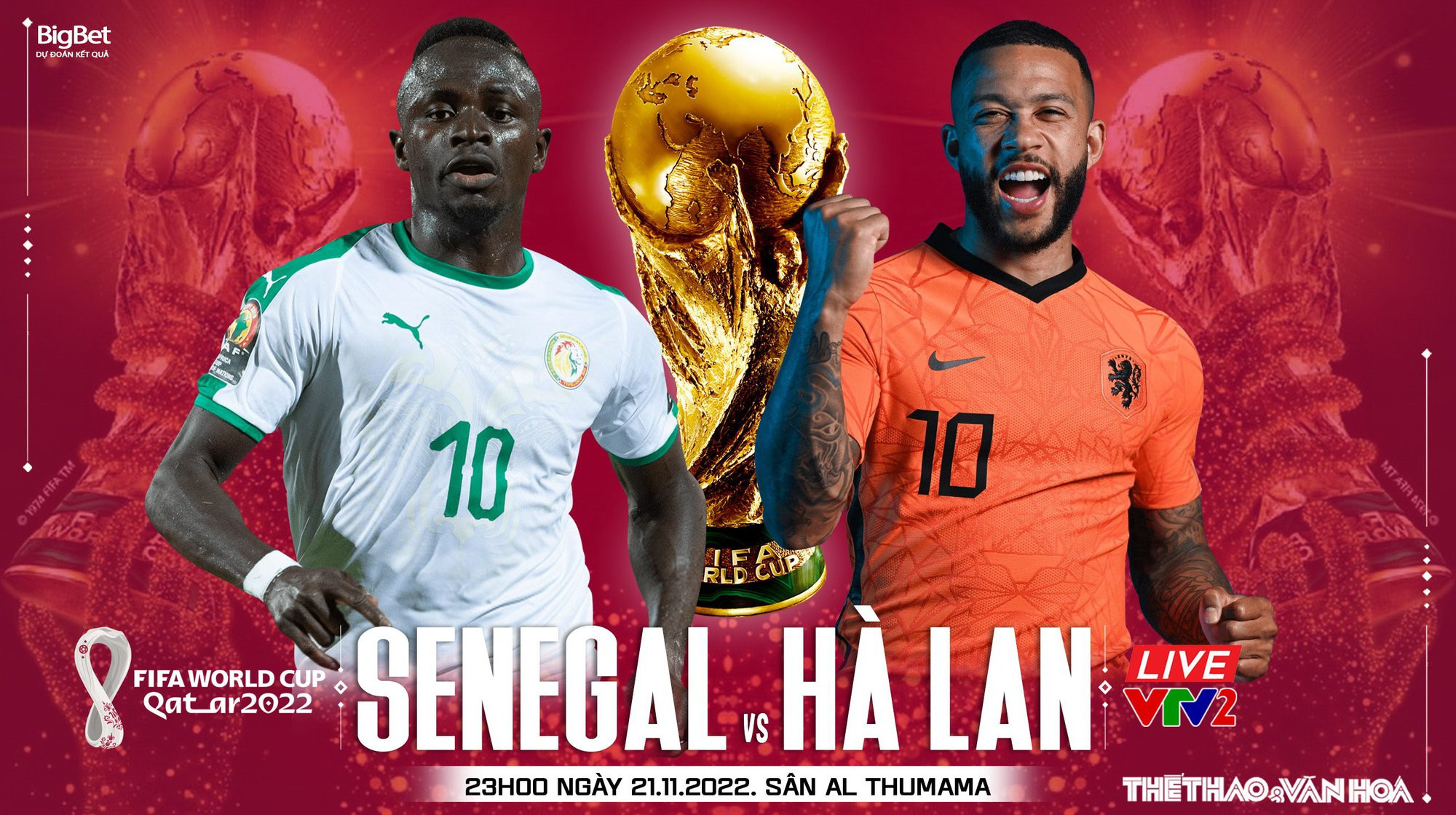 Đội hình Hà Lan và Senegal trong trận đối đầu trực tiếp World Cup 2022