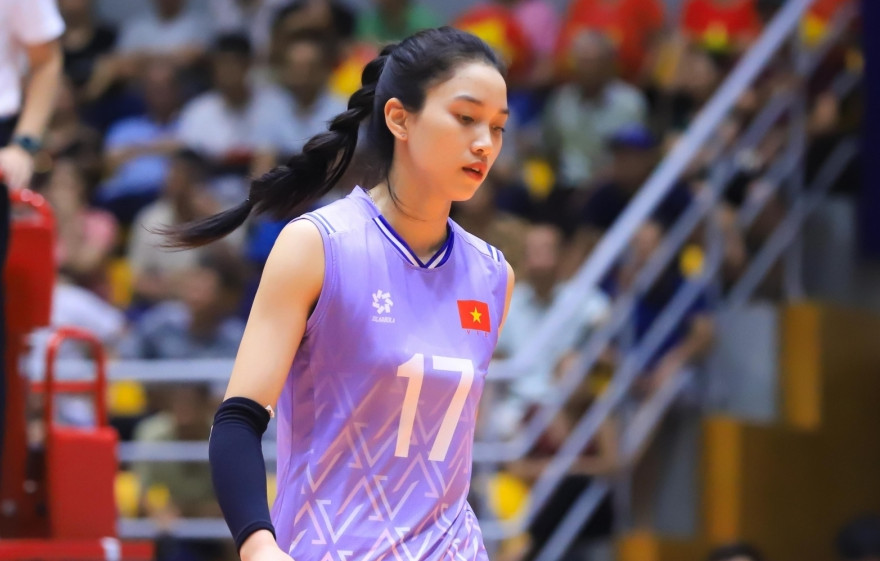 Đội tuyển bóng chuyền nữ Việt Nam ăn mừng chiến thắng tại AVC Nations Cup 2025