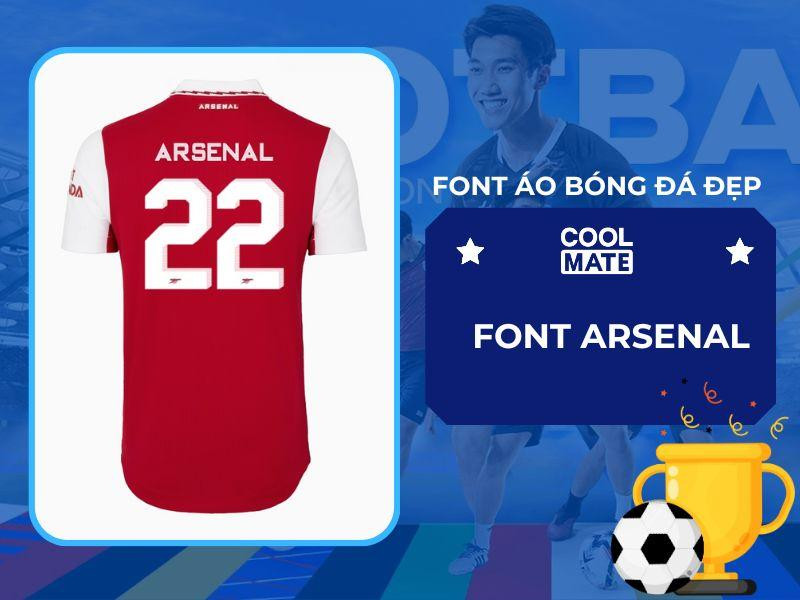 Font áo bóng đá đẹp 'Arsenal Bold' hiện đại, mạnh mẽ của Pháo thủ