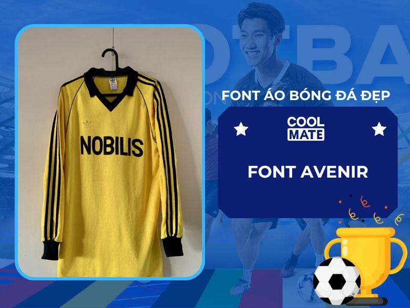 Font áo bóng đá đẹp Avenir: Thiết kế hiện đại, tinh tế, mang lại diện mạo chuyên nghiệp
