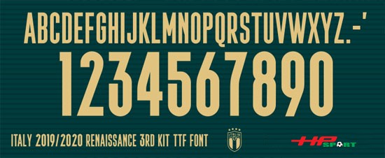 Download font chữ áo bóng đá Italia Euro 2020