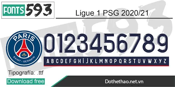 Download font chữ áo bóng đá Ligue 1 2021-2022