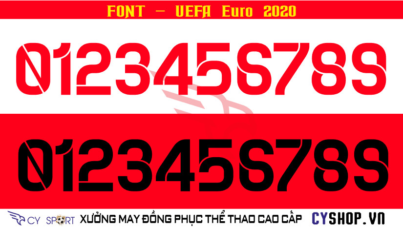 Font số áo bóng đá UEFA Euro 2020, thiết kế chuẩn mực cho giải đấu lớn châu Âu