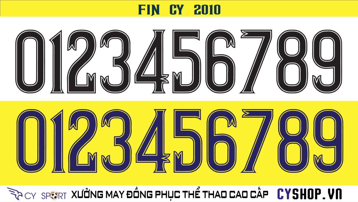 Font số áo bóng đá với đường nét mạnh mẽ và độc đáo, biểu tượng cho cá tính
