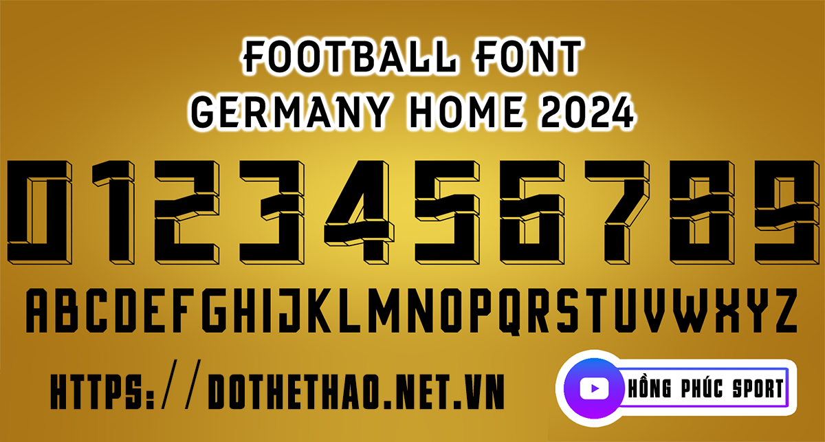 Download font chữ áo bóng đá tuyển Đức Euro 2024 đặc trưng