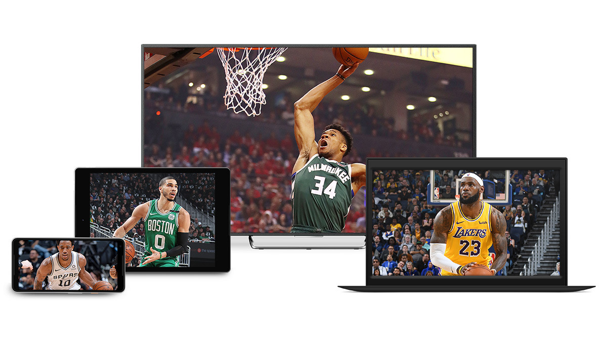 Giao diện trực tuyến của kênh xem bóng rổ NBA, với nút &quot;Phát&quot; nổi bật để bắt đầu trận đấu ngay lập tức