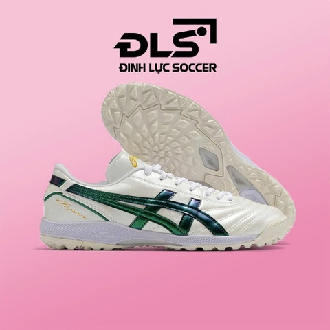 Giày Bóng Đá Asics C3 Trắng Vạch Xanh Lá TF