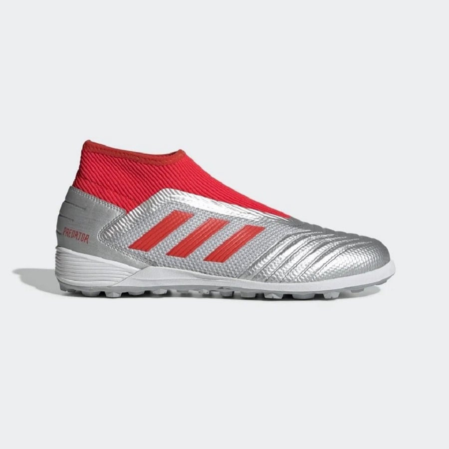 Giày đá bóng Adidas Predator 19.3 Laceless TF bạc đỏ