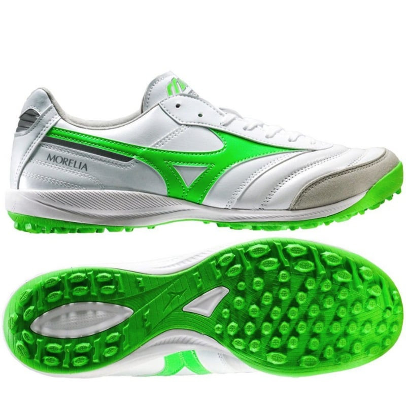 Giày đá bóng Mizuno Morelia Sala Elite TF chính hãng trắng xanh lá