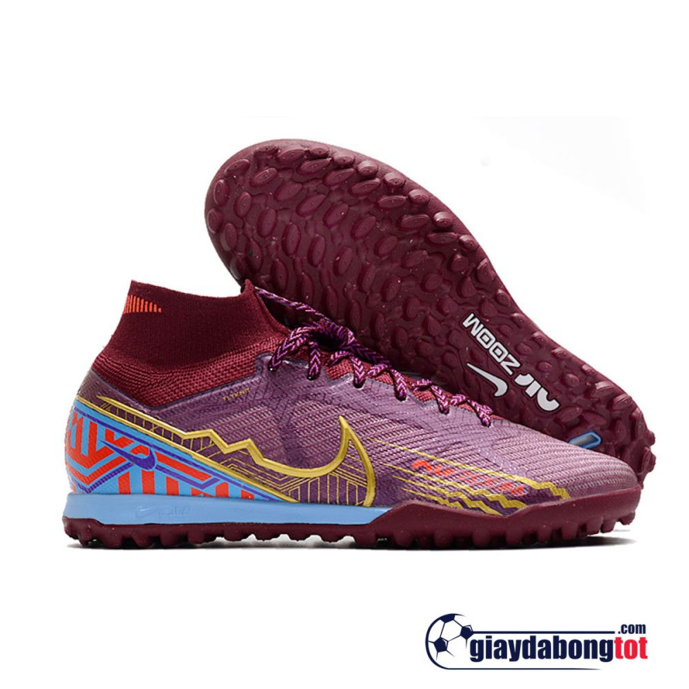 Giày đá bóng Nike Mercurial Superfly 9 Elite TF Tím vạch vàng Mbappe