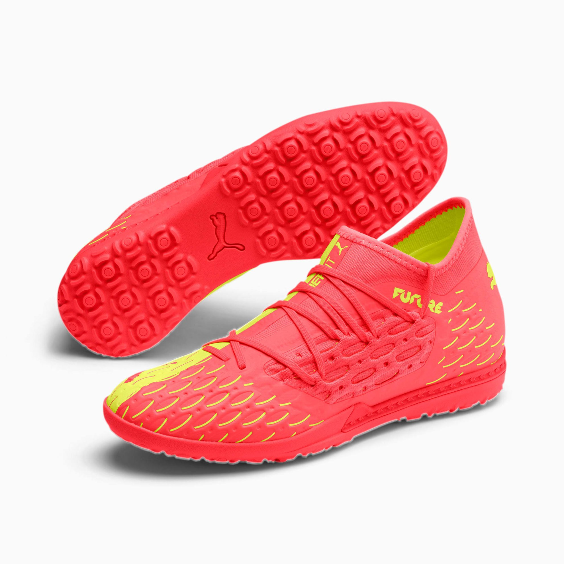 Giày đá bóng Puma Future 5.3 NETFIT TT màu cam vàng, cho sân cỏ nhân tạo