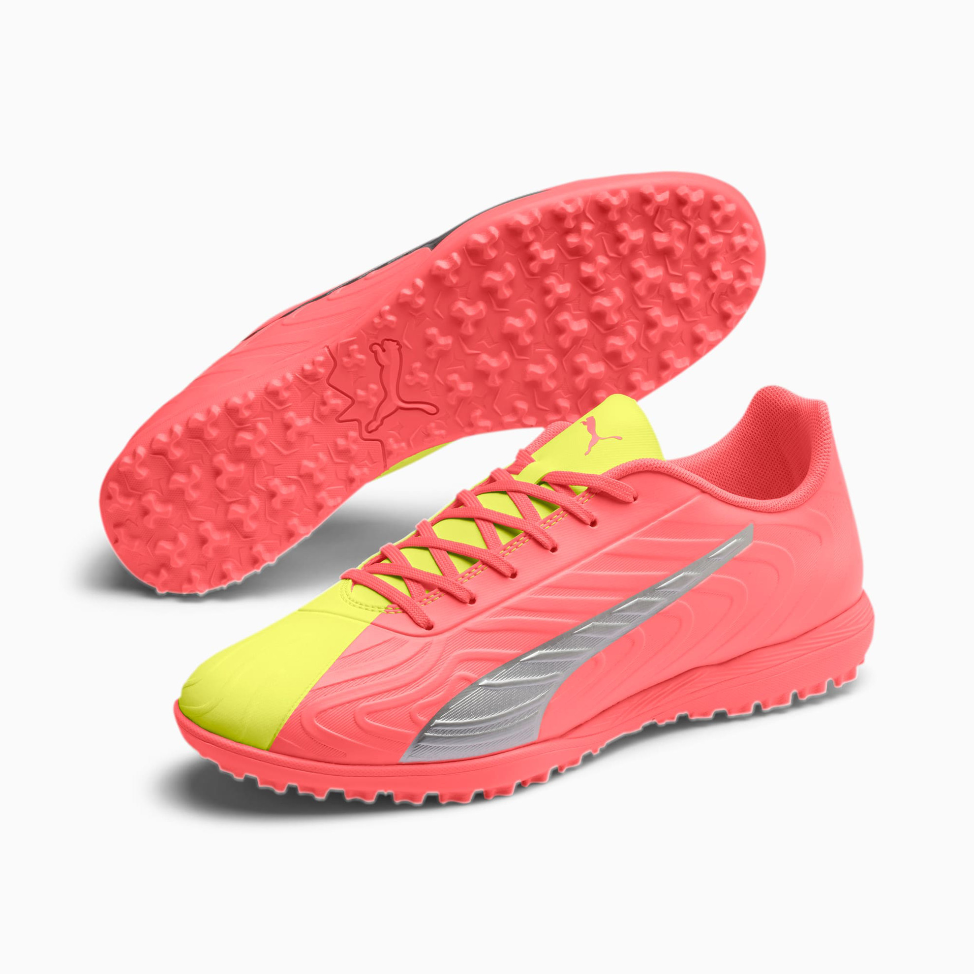 Giày đá bóng Puma One 20.4 TT hồng vàng bạc, phiên bản tiết kiệm của dòng One