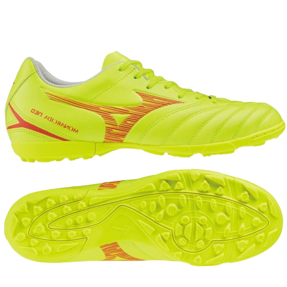 Giày đá bóng sân cỏ nhân tạo Mizuno Monarcida Neo III Select AS chính hãng vàng xanh đỏ