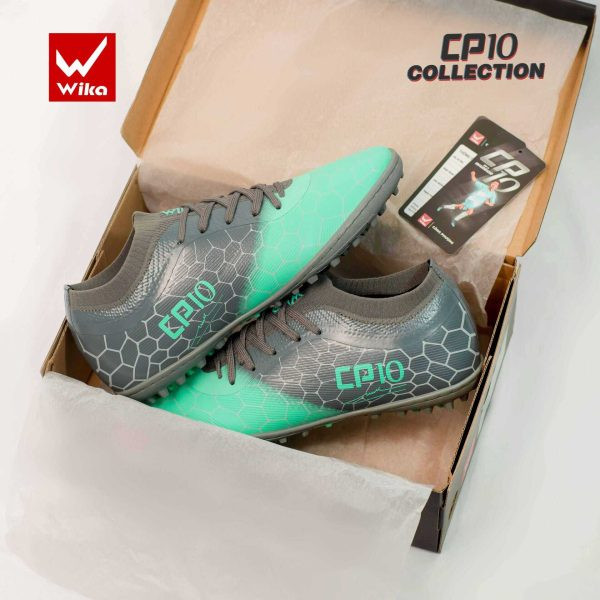 Giày đá bóng thuần Việt Wika CP10 Công Phượng xám xanh