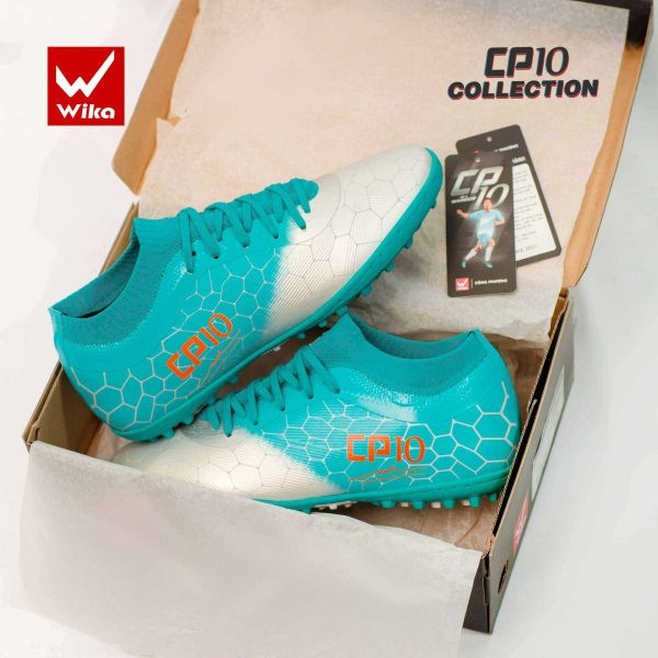 Giày đá bóng Wika CP10 Công Phượng xanh bạc