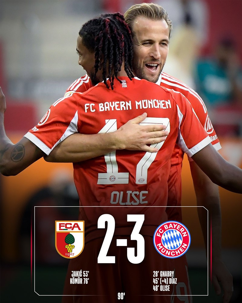 Harry Kane kiến tạo trong trận đấu giữa Bayern Munich và Augsburg, ảnh hưởng đến kết quả bóng đá Augsburg