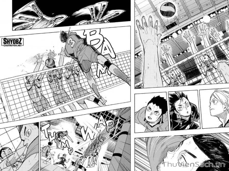 Hinata Shoyo và Kageyama Tobio cùng nhau bật nhảy cho một pha tấn công