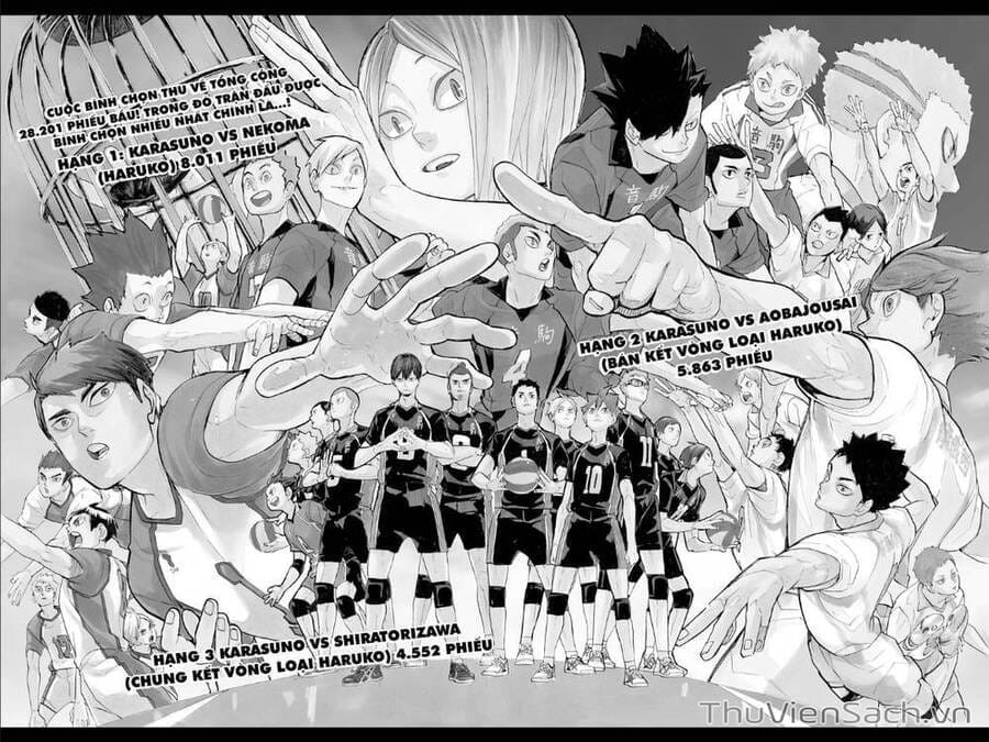 Hinata Shoyo và Kageyama Tobio trên sân bóng chuyền trong Haikyuu