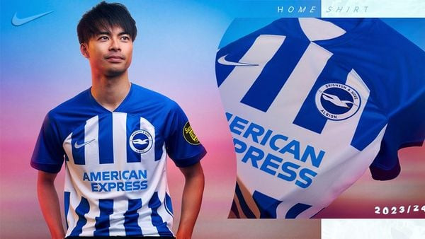 Hình ảnh áo đấu Brighton với nhà tài trợ American Express