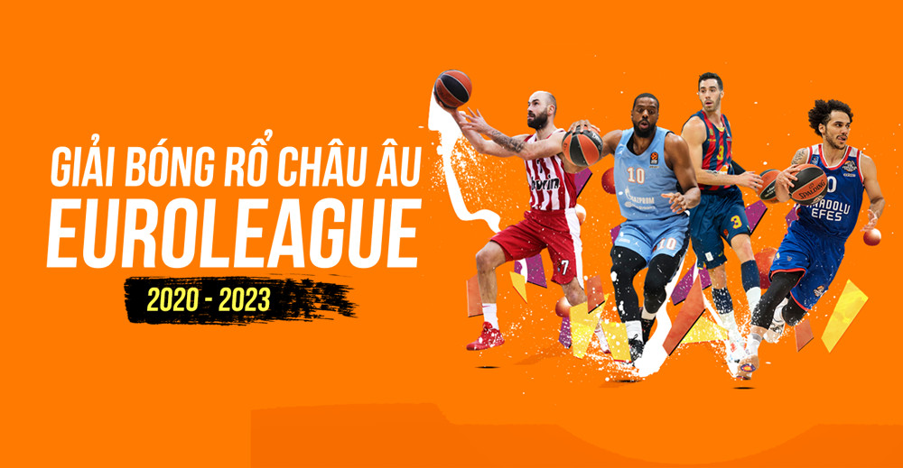 Hình ảnh cầu thủ EuroLeague đang thi đấu trên sân