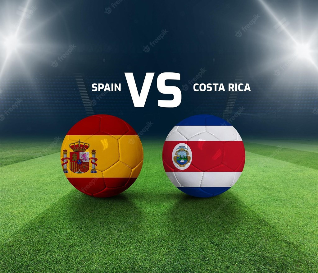 Hình ảnh cầu thủ Tây Ban Nha và Costa Rica trong trận đấu thuộc khuôn khổ World Cup 2022 được VTV2 trực tiếp bóng đá