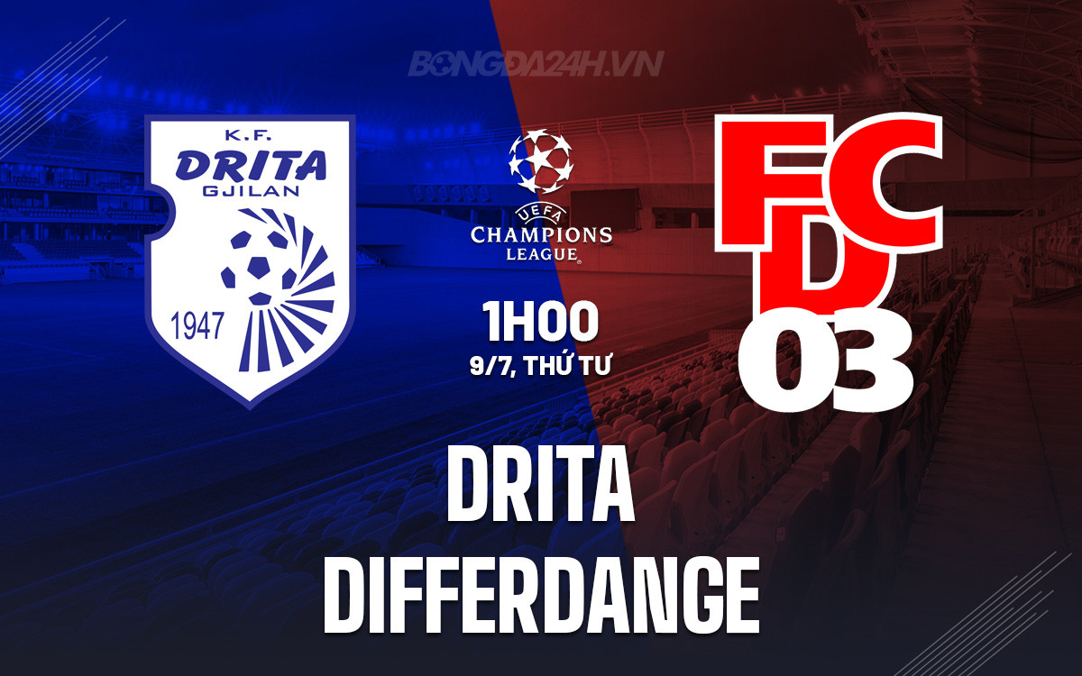 Hình ảnh đối đầu giữa câu lạc bộ bóng đá Differdange 03 và Drita trong khuôn khổ Champions League.
