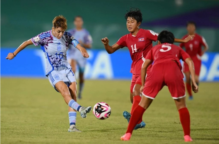 Hình ảnh đội tuyển U17 nữ Triều Tiên ăn mừng chức vô địch World Cup 2024 tại Cộng hòa Dominica