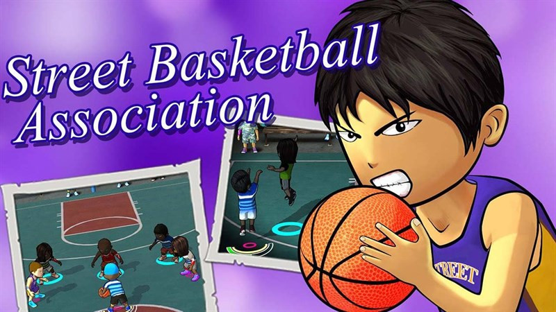 Hình ảnh gameplay của Street Basketball Association, mô phỏng chân thực các trận game bóng rổ offline 3v3 đường phố