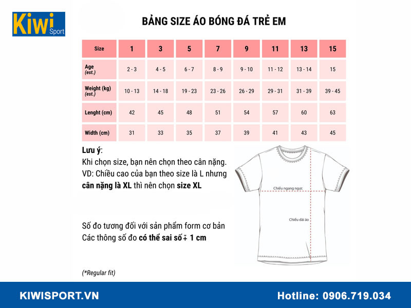 Hướng dẫn đo size áo bóng đá cho trẻ em chuẩn xác trong 3 bước