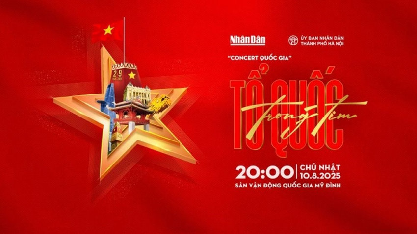 Sân khấu hoành tráng của chương trình 'Tổ quốc trong tim', một phần của Concert Quốc Gia