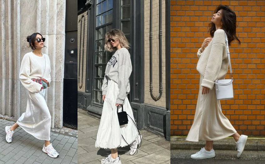 Phối cùng áo sweater hoặc áo len cho những ngày lạnh trở gió…