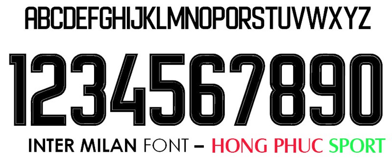 Download font chữ áo bóng đá Inter Milan 2017-2018