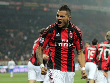 Kevin-Prince Boateng sau khi lập cú hat-trick nhanh nhất từ băng ghế dự bị cho AC Milan