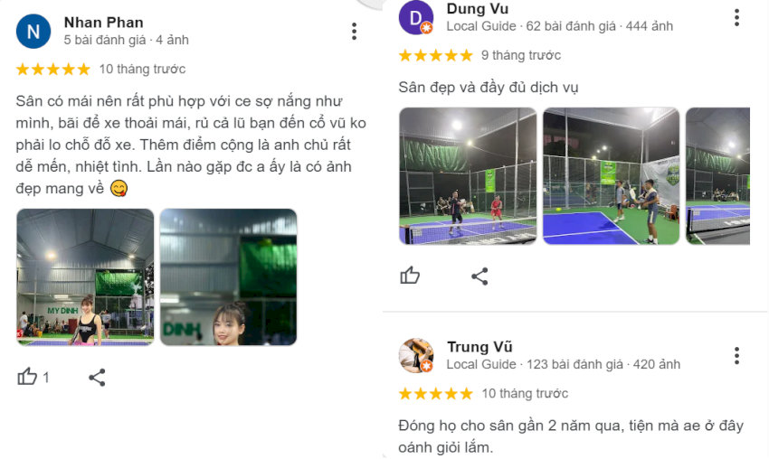 Đánh giá của người chơi về cơ sở vật chất của Sân Pickleball Mỹ Đình