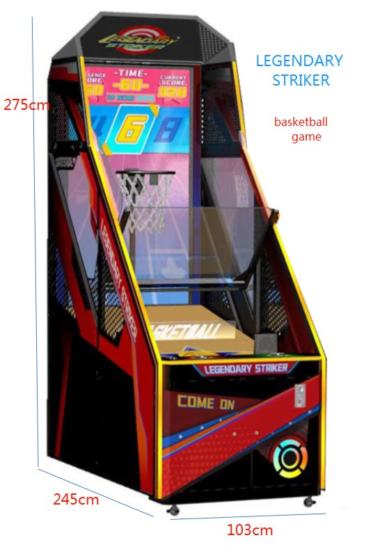 Kích thước chi tiết của máy game ném bóng rổ Striker